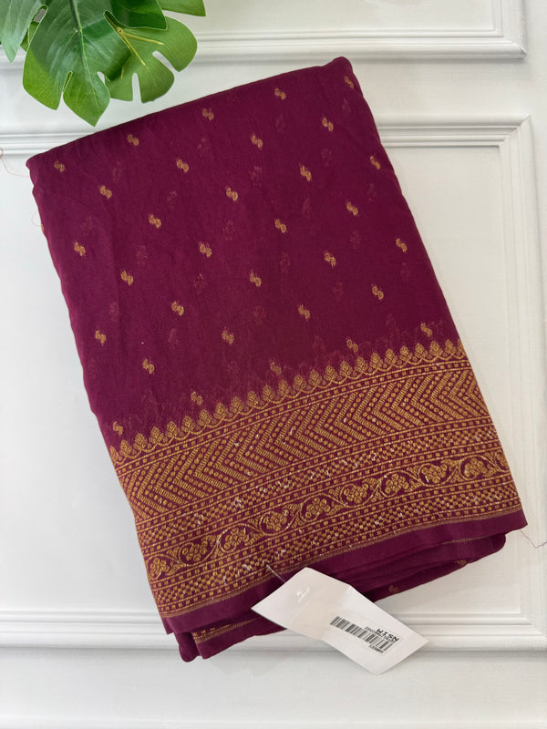 Semi Banarasi viscose Georgette saree MKGS237 WINE