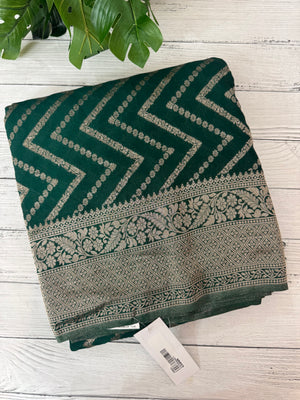 Banarasi Georgette saree MKGS721 BottleGreen