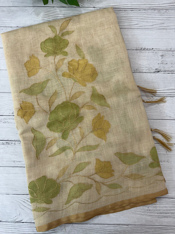 Tissue linen saree MS88651