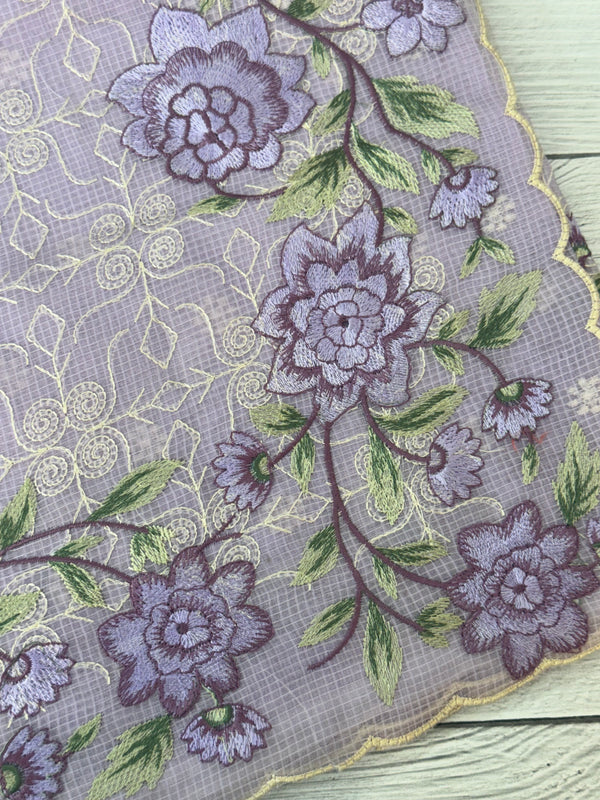 Phulkari NetKota embroidery saree - MPKS905 Lavender