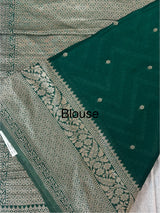 Semi Banarasi Georgette saree MKGS721 BottleGreen