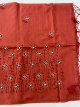 Butter silk saree with embroidery MTS569