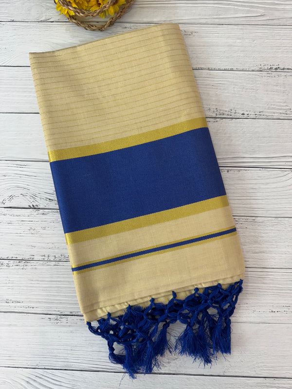 Kerala tissue saree- Gold checks