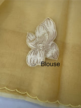 Soft Organza tissue Applique work saree MSLK116 PastelYellow