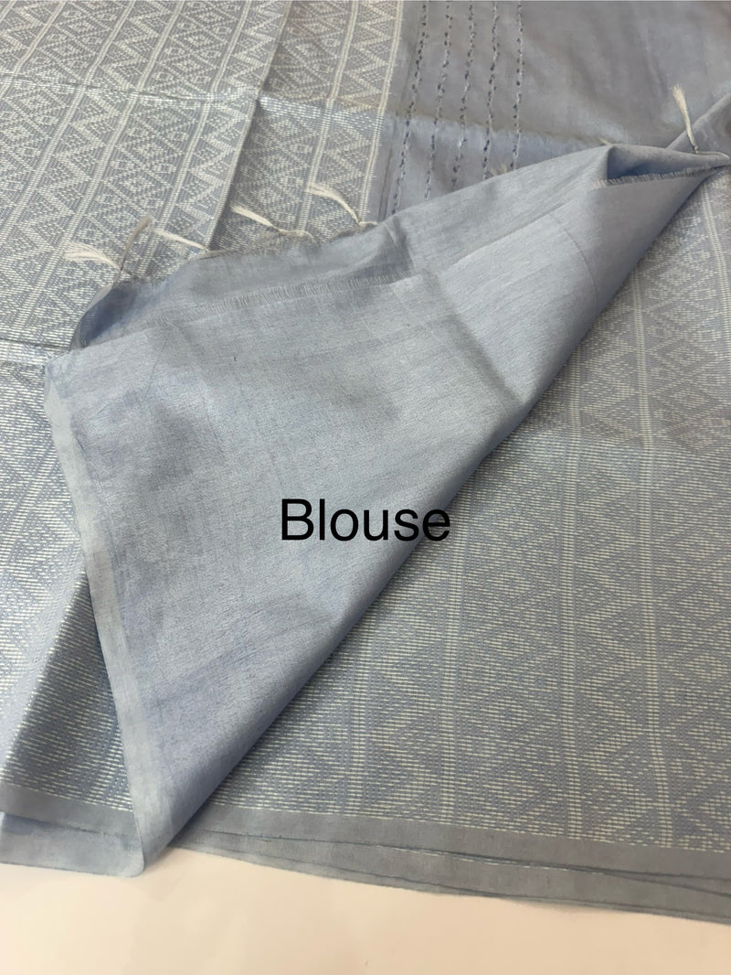 Bhagalpuri Semi tussar saree MS871 - PowderBlue
