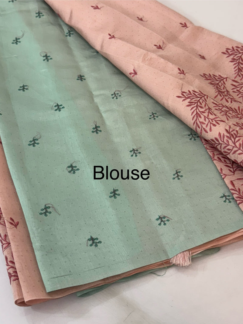 Kosa Tussar silk saree with contrast blouse - MS8177