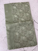 Cutwork Semi tussar saree MTSS657 DustyGreen