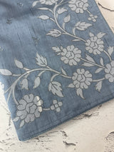 Blended Tussar silk saree with applique work- MSH200 DuskyBlue