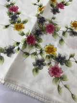 Kota saree with Digital Floral Print with Sequin Embellishment MS14953 Offwhite