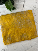 Soft Organza saree with silver zari & thread work - MSH910 Yellow