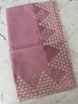 Soft Organza saree with embroidery and sequins borders - MCK286 PinkLavender