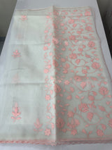 Viscose Organza saree with applique work-MSH194