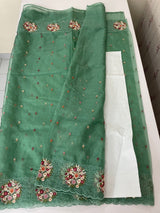 Organza saree with embroidery borders- MS7891