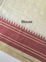 Blended tussar silk saree with embroidery- MSH490