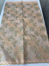 Jute Linen saree with zari & thread work MSH206 - Peach