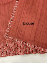 Semi tussar saree with cutwork MSHK566