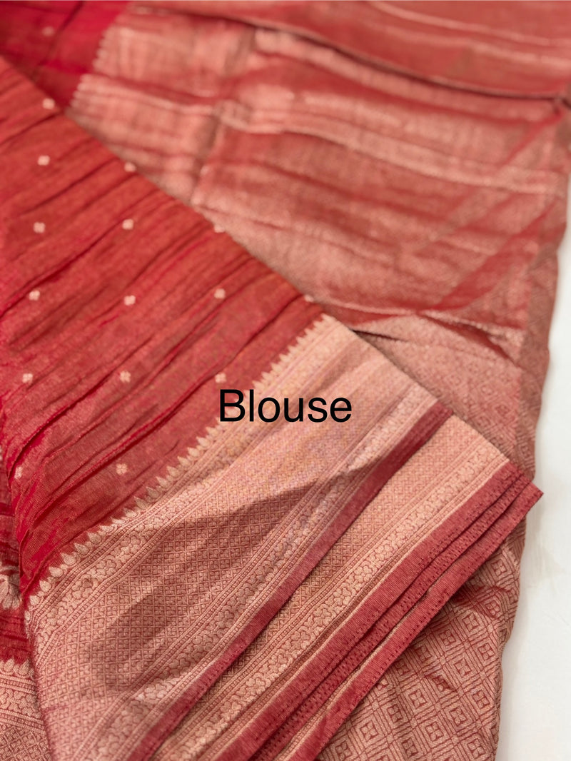 Banarasi crush georgette saree- MS1341 ReddishOrange