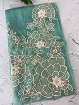 Georgette - Organza saree with applique work MS16057