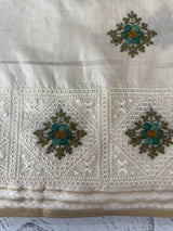 Blended soft tussar silk saree MS90543- Cream