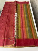 Multi color Semi silk saree with borders MSS489