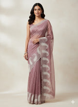 Viscose Organza saree with embriodery-MS14414