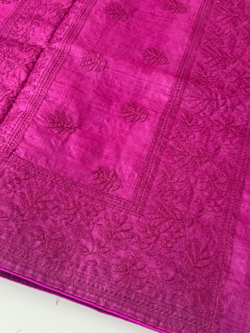 Pure desi tussar silk saree with chikankari embroidery - MTSS672