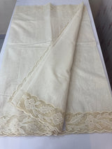 Mul chanderi saree with applique borders MSH111 Offwhite