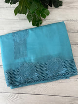 Organza saree with cutwork borders - MSH005- Blue