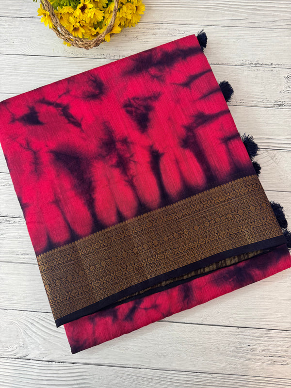 Tie & Dye Jute silk sarees  MJL987