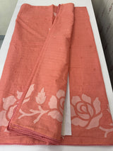 Soft mul chanderi saree with applique work- MSH200 Peach