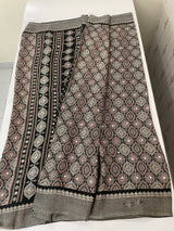 Semi modal silk saree with mirror work - MMB501 Black