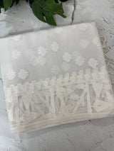 Soft Organza saree with thread work - MSH309 White