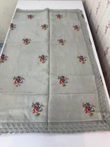 Silky kota embroidery saree MSK4359 Grey