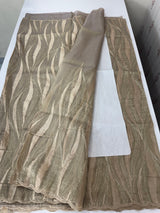Georgette - Organza saree with thread work MS349 DarkBeige