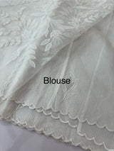 NetKota Applique work saree with net pallu   -MSH144 (4)White