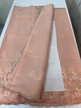 Soft Tissue kota embroidery saree MSK4660 Peach