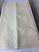 Semi organza saree with lace embroidery MSH117- Ivory