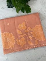 Moonga checks Applique work saree  MSM876