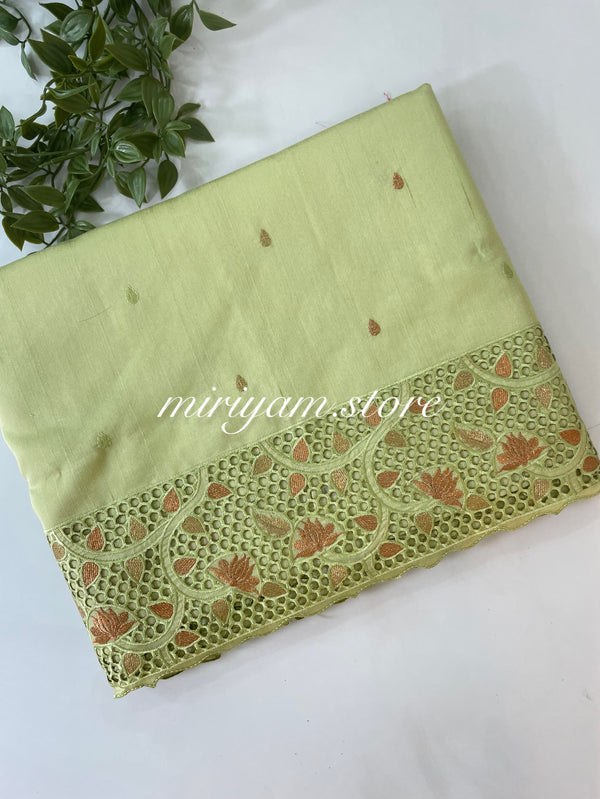 Cutwork semi Tussar saree MSTS358