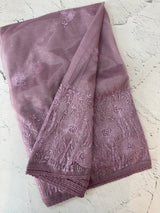 Glass tissue organza saree with embroidery MSF121 - DustyMauve (3)