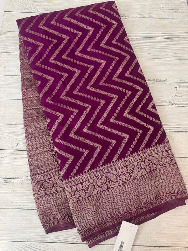 Semi Banarasi Georgette saree MKGS721 Vadamalli