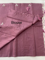 Butter silk saree with embroidery MTS569