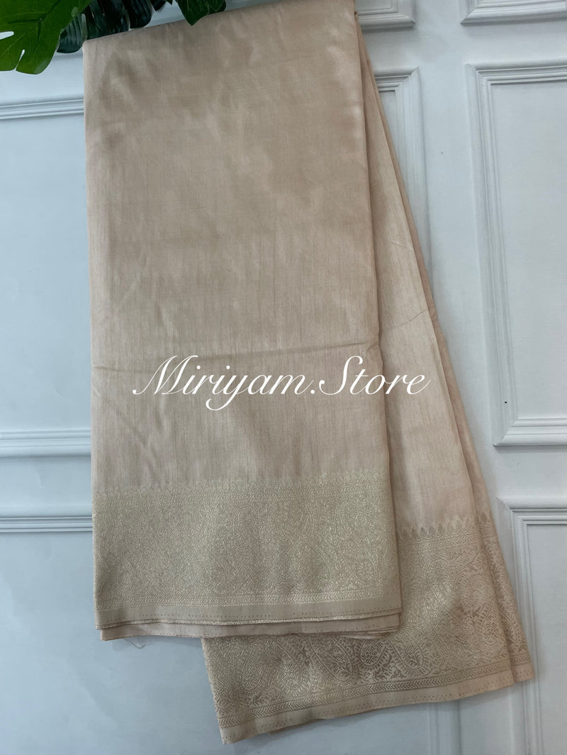 Blended tussar silk saree with Banarasi border FBTW3026