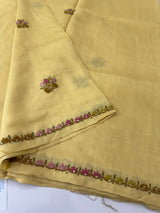 Kanta Handstitched Blended soft tussar silk saree MS90567- Yellow