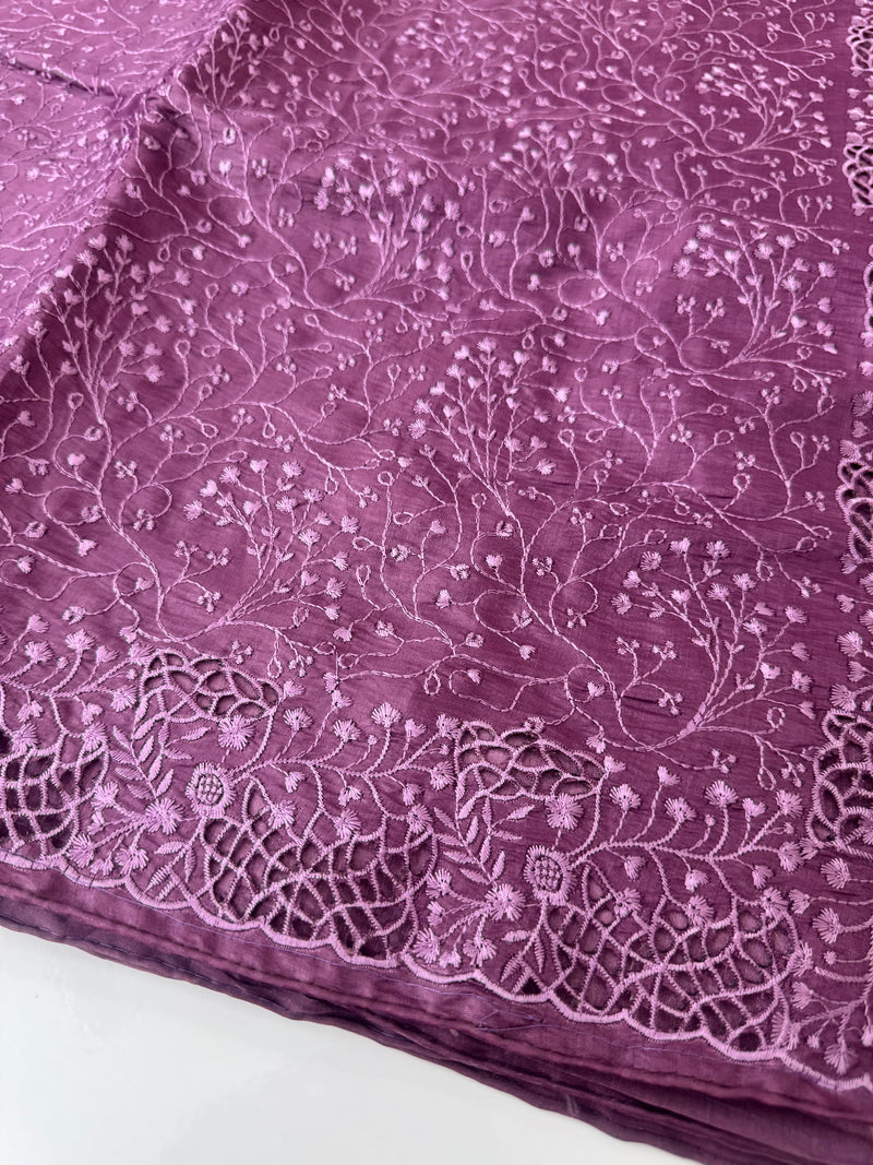 Cutwork Blended tussar saree with thread work MTS9078