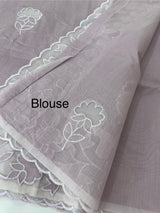Mul chanderi saree with applique borders MSH111