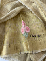 Blended tussar silk saree with zari weaving and sequence buttas MS16448