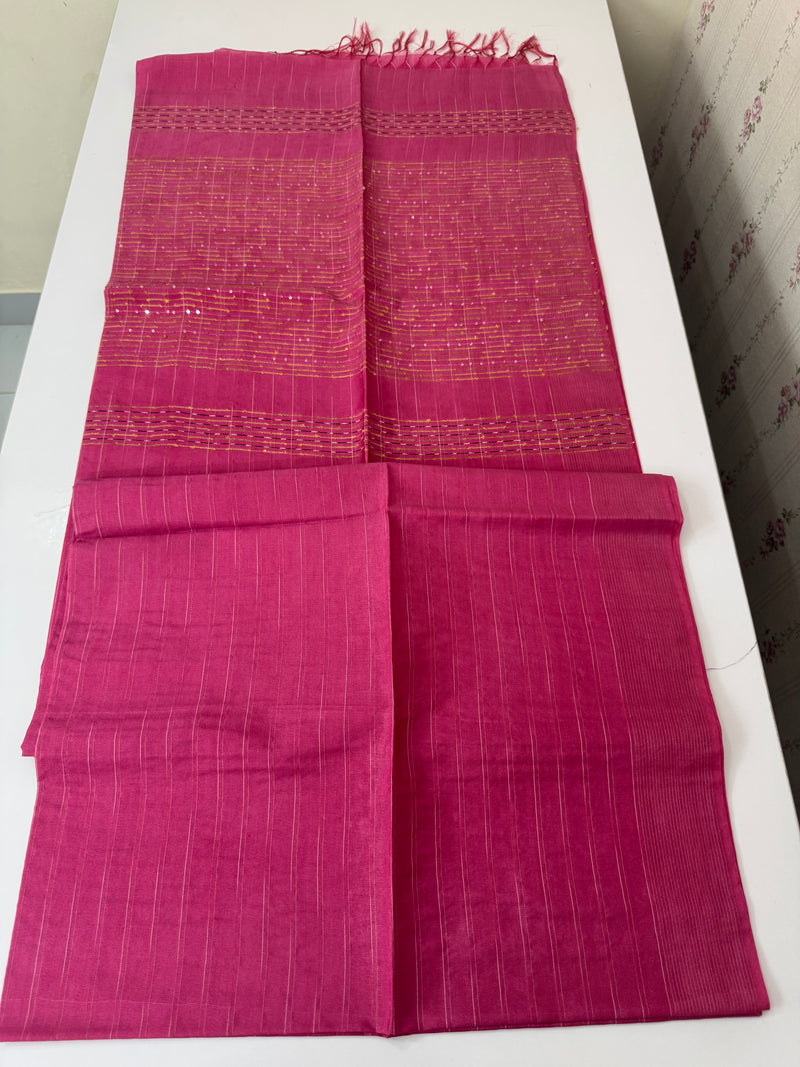 Blended tussar saree with thread work MTS5444