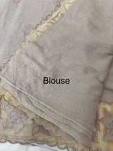Soft Pashmina saree with organza Applique borders MSH251 - Pastel DustyMauve