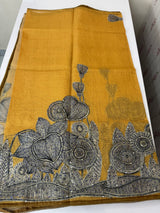 Soft kota silk saree with french knots and kanta embroidery MS16538